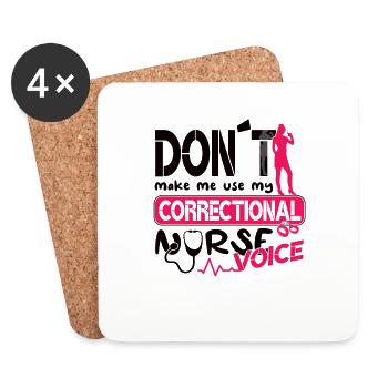Prisons RN Correctional Nurse - Coasters (set of 4) - white - Front