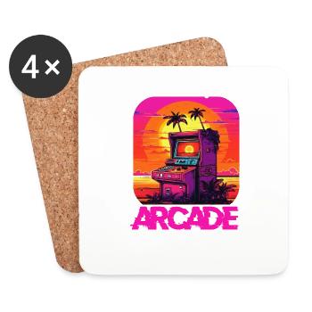 Arcade Gaming Retro Controller Play Game Over - Untersetzer (4er-Set) - Weiß - Vorne