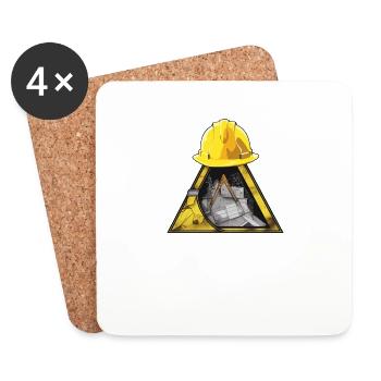 Bauleiter Bauarbeiter Kostüm Bauaurbeiterhelm Helm - Untersetzer (4er-Set) - Weiß - Vorne