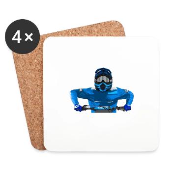 Motocross / Enduro / Freestyle mx / Dirtbike retro - Coasters (set of 4) - white - Front