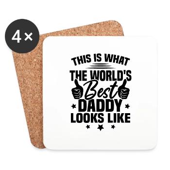 This is what the best dad in the world looks like - Coasters (set of 4) - white - Front
