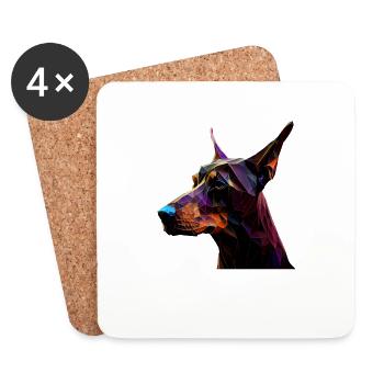 Dobermann Dobermänner Hund Hunde Welpe Dobermann - Untersetzer (4er-Set) - Weiß - Vorne