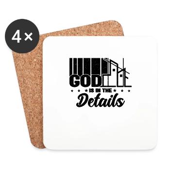God Is In The Details Retro Construct Architects - Coasters (set of 4) - white - Front