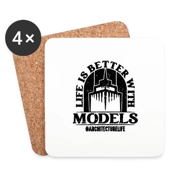 Life Is Better With Retro Architectural Architects - Coasters (set of 4) - white - Front