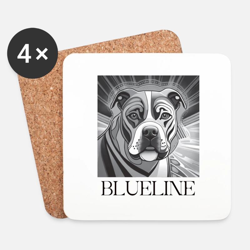 Blueline2 - Untersetzer (4er-Set) - Weiß