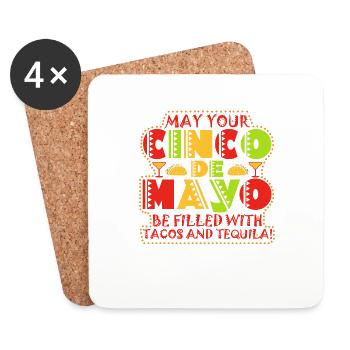 Viva Mexico Cinco De Mayo Party 5 De Mayo Cadeau - Dessous de verre (lot de 4) - blanc - Devant