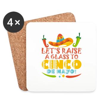 Cinco De Mayo Party Viva Mexico Cinco De Mayo Lehr - Dessous de verre (lot de 4) - blanc - Devant