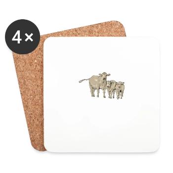 Charolais Rind I Frankreich Rinderzucht für - Untersetzer (4er-Set) - Weiß - Vorne