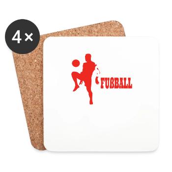 Fußballzubehör Geschenkidee Fußballfan - Untersetzer (4er-Set) - Weiß - Vorne