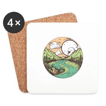 wundervolle Natur - Untersetzer (4er-Set) - Weiß - Vorne