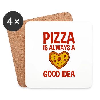 La pizza est toujours une bonne idée 2 - Dessous de verre (lot de 4) - blanc - Devant