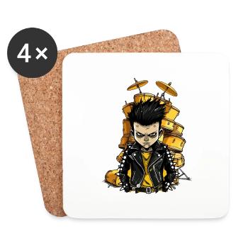 Drummer Boy Drums Schlagzeug - Untersetzer (4er-Set) - Weiß - Vorne