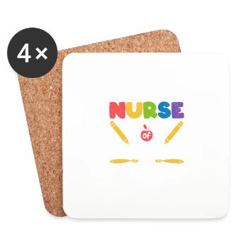 School nurse from Tiny Humans Kindergarten - Coasters (set of 4) - white - Front