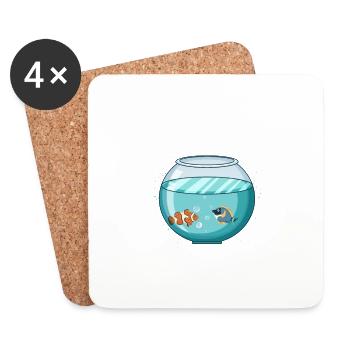 Easily Distracted By Fish Tanks Fish Keeping Aquar - Coasters (set of 4) - white - Front