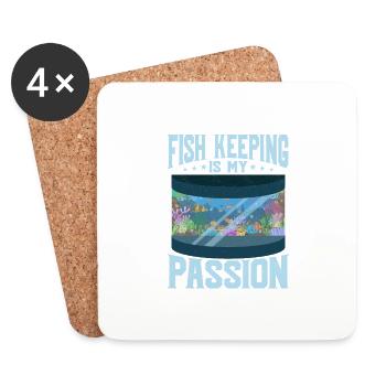 La pisciculture est ma passion Aquarium de pisciculture o - Dessous de verre (lot de 4) - blanc - Devant