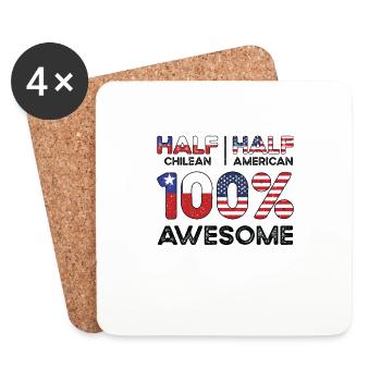 Half Chilean Chile American USA Citizenship - Coasters (set of 4) - white - Front