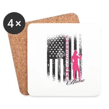 Prisons RN Correctional Nurse - Coasters (set of 4) - white - Front