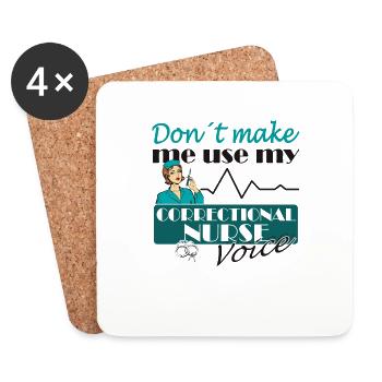 Prisons RN Correctional Nurse - Coasters (set of 4) - white - Front