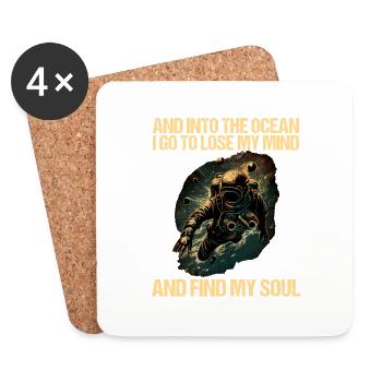 Diving Diver Diver - Coasters (set of 4) - white - Front