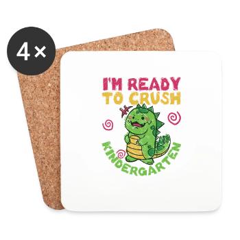 I'm ready to destroy the kindergarten lust - Coasters (set of 4) - white - Front