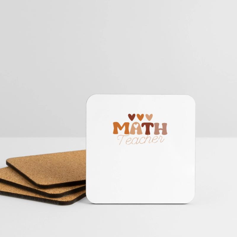 Math Teacher Squad Team Coach Mathematics Back Coasters (set of 4)