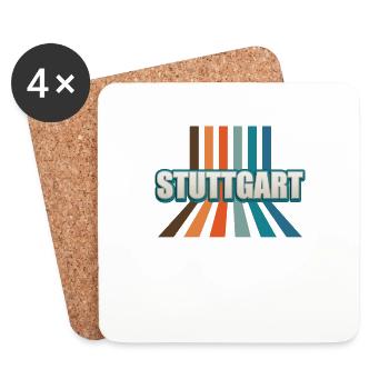 Stuttgartererin Stuttgarterer Stuttgarter - Untersetzer (4er-Set) - Weiß - Vorne