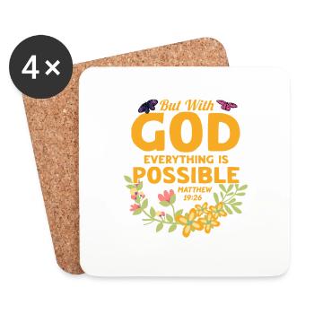 Jésus Dieu Bible Chrétienne Verset Don - Dessous de verre (lot de 4) - blanc - Devant
