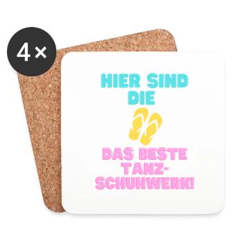Hier sind die Flip-Flops das beste Tanzschuhwerk! - Untersetzer (4er-Set) - Weiß - Vorne