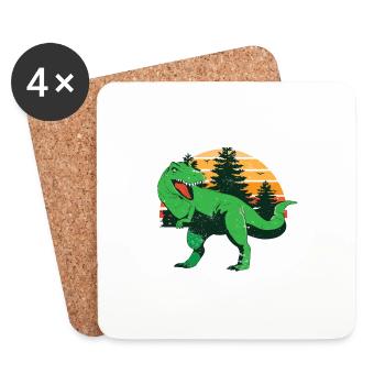 Abuelosaurio Rex I Funny Grandpa T-Rex - Untersetzer (4er-Set) - Weiß - Vorne