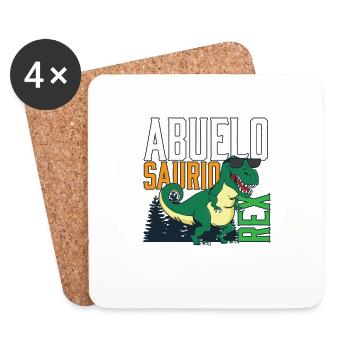 Abuelosaurio Rex I Funny Grandpa T-Rex - Untersetzer (4er-Set) - Weiß - Vorne
