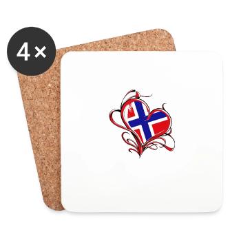 Bock auf Norwegen Flagge Urlaub Geschenk - Untersetzer (4er-Set) - Weiß - Vorne