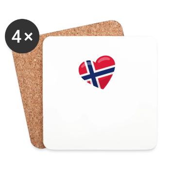 Norwegen Dinge in der Freizeit Urlaub Geschenk - Untersetzer (4er-Set) - Weiß - Vorne