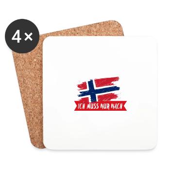 Keine Therapie Nur Norwegen Flagge Urlaub Geschenk - Untersetzer (4er-Set) - Weiß - Vorne