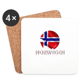 Träume von Norwegen Urlaub Geschenk - Untersetzer (4er-Set) - Weiß - Vorne