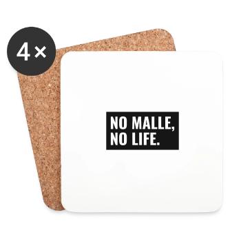 No Malle no life-Partytshirt-Mallorca - Untersetzer (4er-Set) - Weiß - Vorne