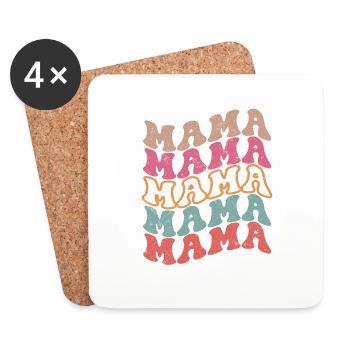 Groovy mama retro vintage nouvelle maman - fête des mères - Dessous de verre (lot de 4) - blanc - Devant