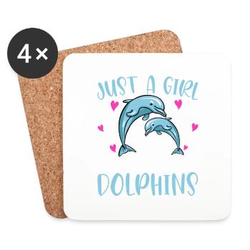 Just A Girl Who Loves Dolphins - Untersetzer (4er-Set) - Weiß - Vorne