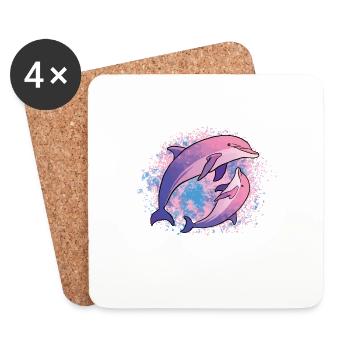 In A World Full Of Fish Be A Dolphin - Untersetzer (4er-Set) - Weiß - Vorne