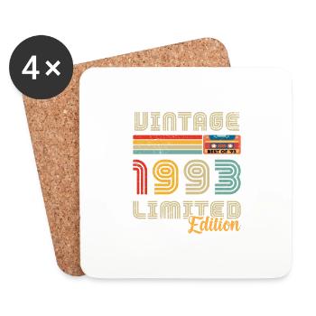 Vintage 1993 Birthday Gift 1993 - Coasters (set of 4) - white - Front