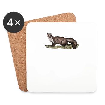 Martre de pierre I maison motif de chasse au gibier de martre pour les chasseurs - Dessous de verre (lot de 4) - blanc - Devant
