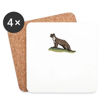 Stone marten I house marten game hunting motif for hunters - Coasters (set of 4) - white - Front