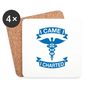 I Came I Cared I Charted - Untersetzer (4er-Set) - Weiß - Vorne
