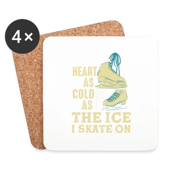 Coeur aussi froid que la glace sur laquelle je patine patineur - Dessous de verre (lot de 4) - blanc - Devant
