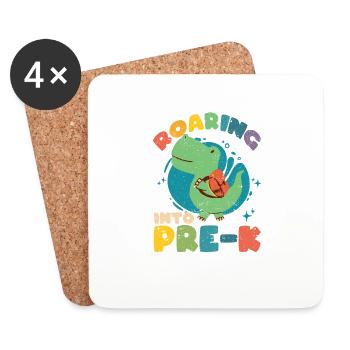 Roaring Into Pre-K Dinosaurier zurück zu Schule - Untersetzer (4er-Set) - Weiß - Vorne