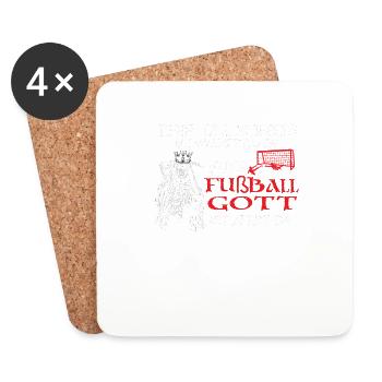 Fußballzubehör Geschenkidee Fußballfan - Untersetzer (4er-Set) - Weiß - Vorne