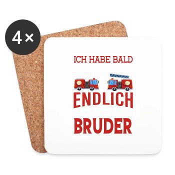 Bald muss ich mein Spielzeug teilen Bruder Geschen - Untersetzer (4er-Set) - Weiß - Vorne