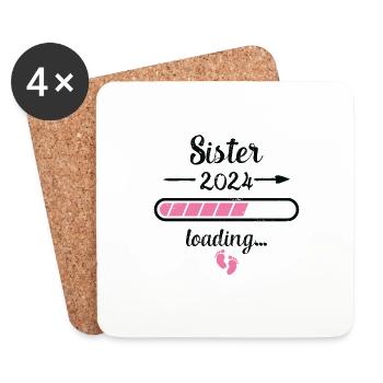 Sis 2024 Chargement Grossesse Sis Naissance - Dessous de verre (lot de 4) - blanc - Devant