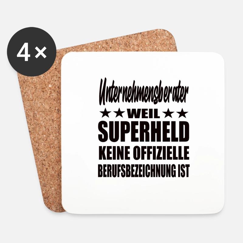 Unternehmensberater Superheld Spruch - Untersetzer (4er-Set) - Weiß