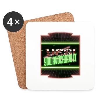 blagues geek nourriture idée cadeau humour cadeau idée cadeau - Dessous de verre (lot de 4) - blanc - Devant