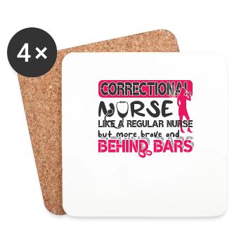 Prisons RN Correctional Nurse - Coasters (set of 4) - white - Front